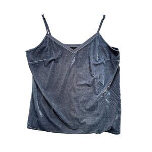 Banana Republic Womens Camisole Tank Top Size L Gray Velvet-Like Party V-Neck